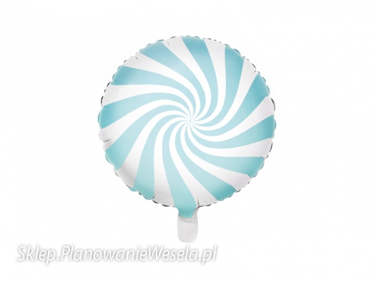 Balon foliowy Cukierek, 45cm, jasny niebieski