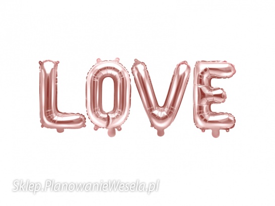 Balon foliowy Love, 140x35cm, różowe złoto