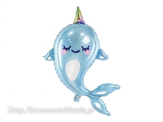 Balon foliowy Narwal, 53x87cm, mix