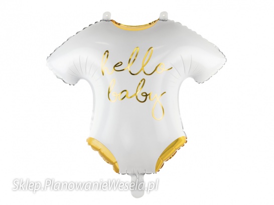 Balon foliowy Śpioszki - Hello Baby, 51x45cm, biały