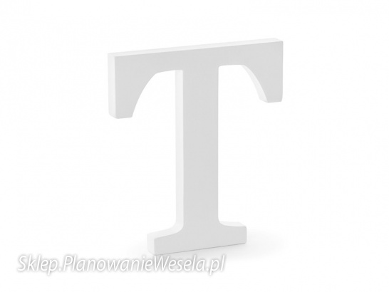 Drewniana litera T, biały, 17,5x20cm