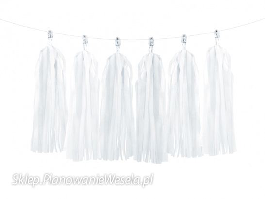 Girlanda frędzle, biały