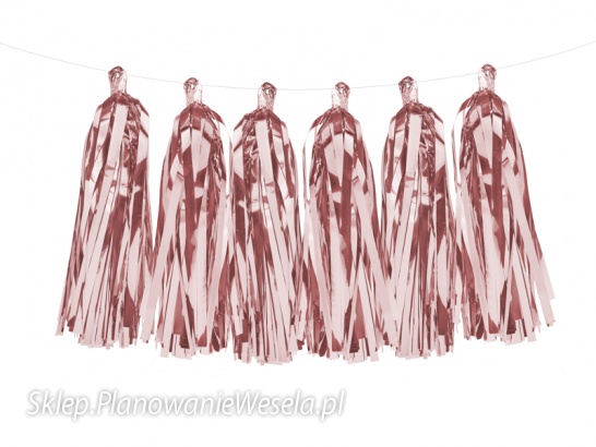 Girlanda frędzle, różowe złoto