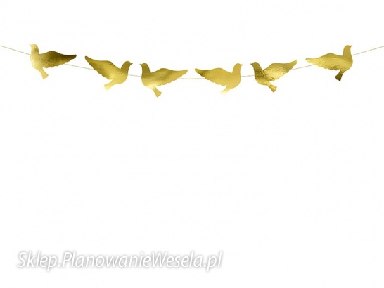 Girlanda Gołębie, złoty, 86cm