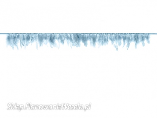Girlanda z piór, jasny mglisty niebieski, dł. 1m