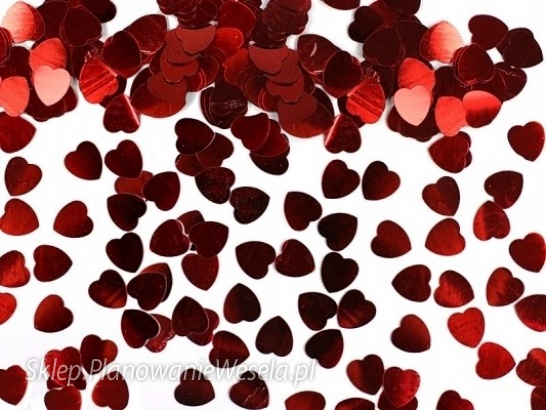 Konfetti czerwone serca, 5 mm, 30 gr - KONS14