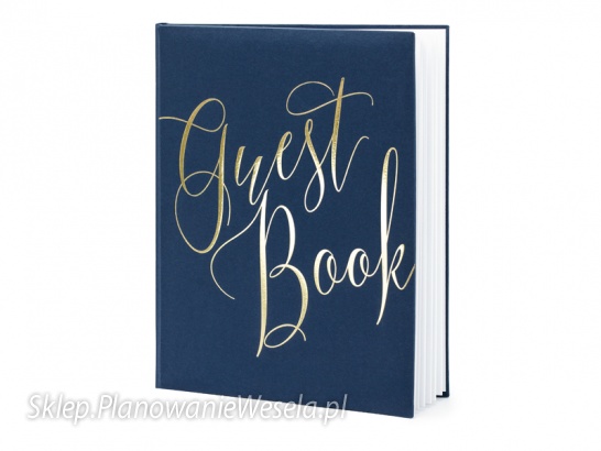 Księga Gości Guest book, 20x24,5cm, granatowy, 22 kartki