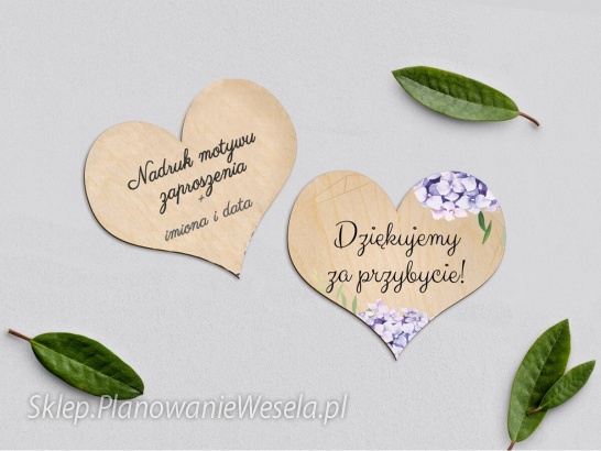 Magnes serce drewniane - personalizacja