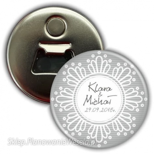 Magnes z otwieraczem Silver and white  G148mo