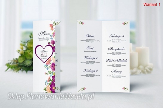 Menu - Serca Kwiat 18 wzorów