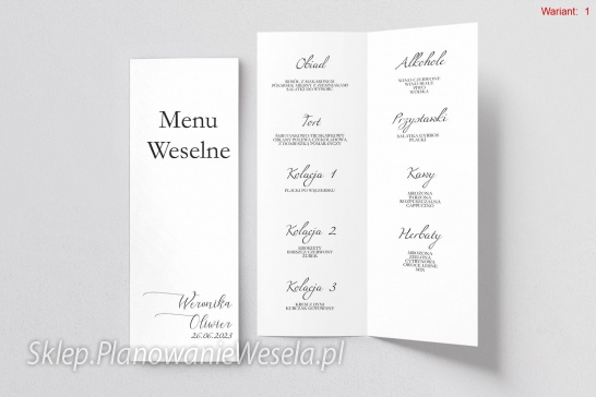 Menu Weselne Minimalistyczne