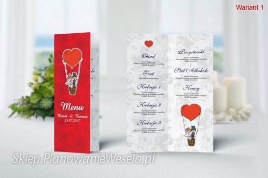 Menu - Zakochani  18 wzorów