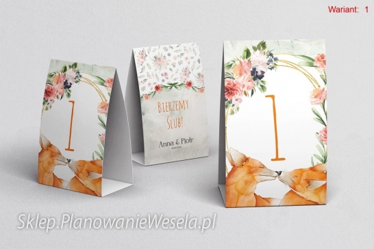 Numery na stół  Animals - 4 wzory