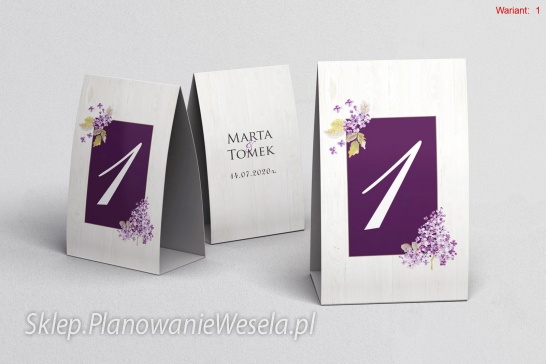 Numery na stół  Biała Stodoła - wzory