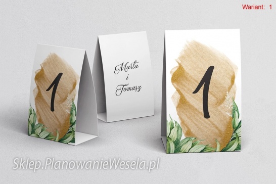 Numery na stół  Charlotte -  4 wzory