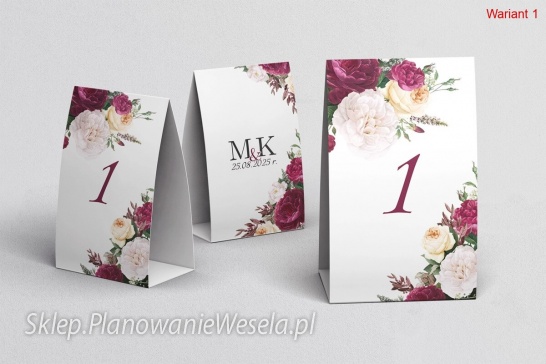 Numery na stół  Fabello  -  3 wzory