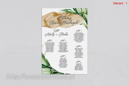 Plan Stołów  Charlotte - 4 wzory