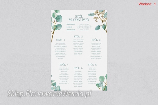Plan Stołów Eukaliptus  - 3 wzory