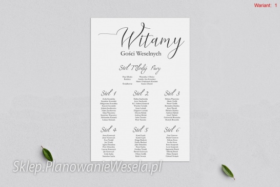 Plan Stołów  - Minimalistyczne