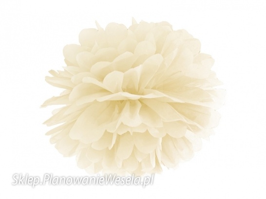 Pompon bibułowy-Kremowy PP35-079- 1szt