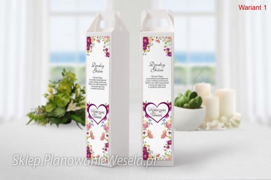 Pudełko na alkohol - Serca Kwiat 18 wzorów