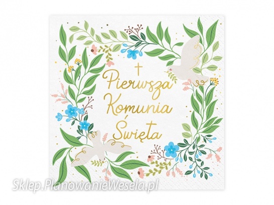 Serwetki ''Pierwsza Komunia Święta'', 33x33 cm, mix
