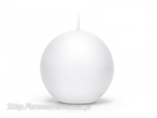 Świeca kula matowa biała  8cm  (1 op)