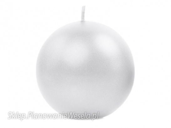 Świeca kula metalicza perłowa 8cm  (1 op)