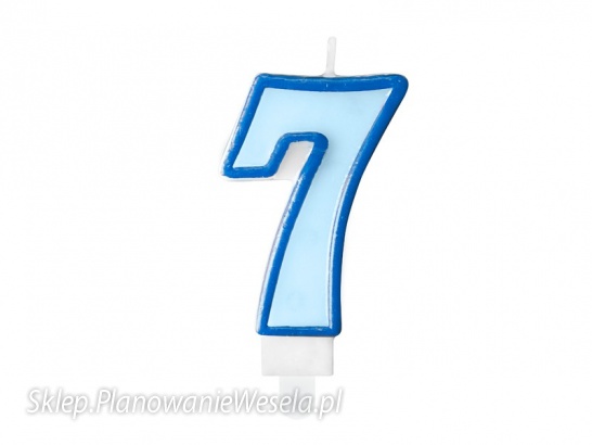 Świeczka urodzinowa Cyferka 7, niebieski, 7cm
