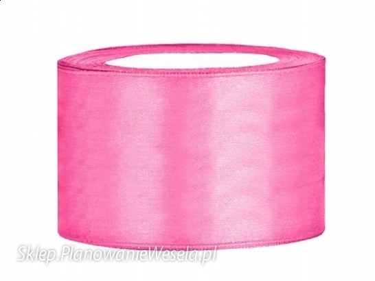Tasiemka satynowa 38mm/25m Różowa  TS38-081