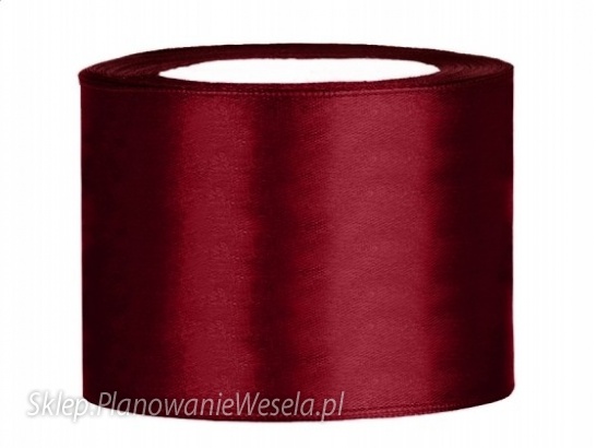 Tasiemka satynowa 50mm/25m Bordowa TS50-082