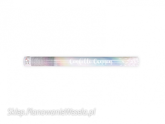 Tuba z konfetti, opalizujacy, 60cm