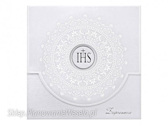 Zaproszenia komunijne z ornamentem  ZPK16