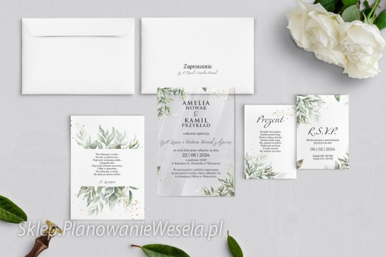 Zaproszenia szkło akrylowe - Motyw 1