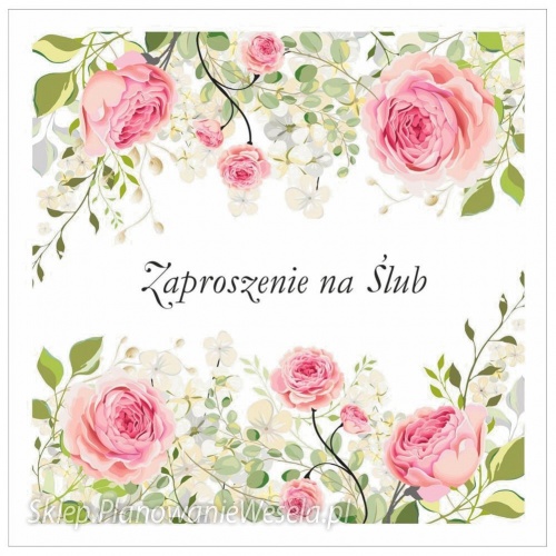 Zaproszenia Ślubne różowe ZP64