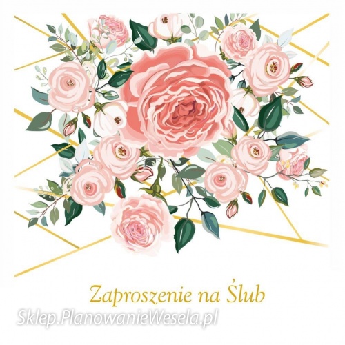Zaproszenia Ślubne różowe ZP66