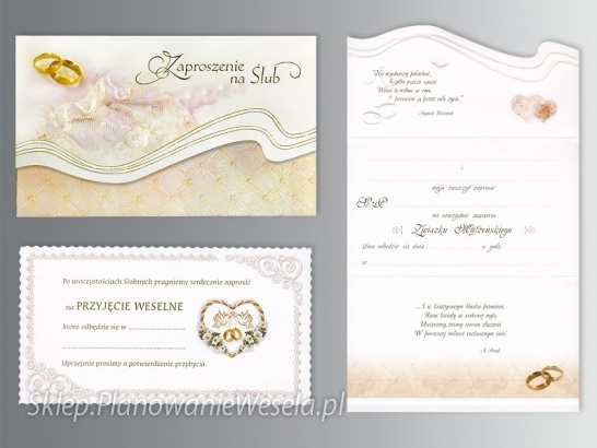 Zaproszenia ślubne ZSP-1102 (1zestaw)