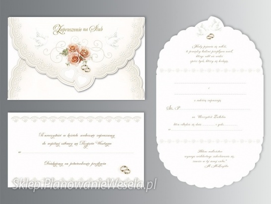 Zaproszenia ślubne ZSP-392  (1zestaw)