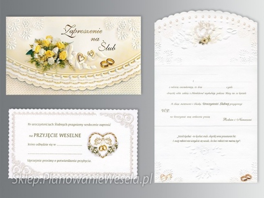 Zaproszenia ślubne ZSP-944 (1zestaw)