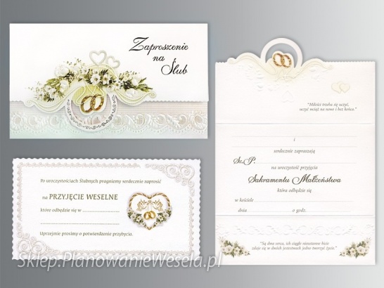 Zaproszenia ślubne ZSP-975 (1zestaw)