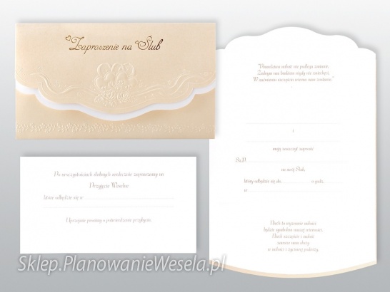 Zaproszenia ślubne  zz-431  (1 zestaw)