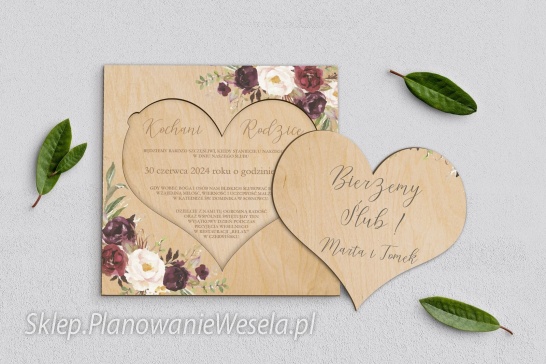 Zaproszenie dla rodziców drewniane Pastelove 3