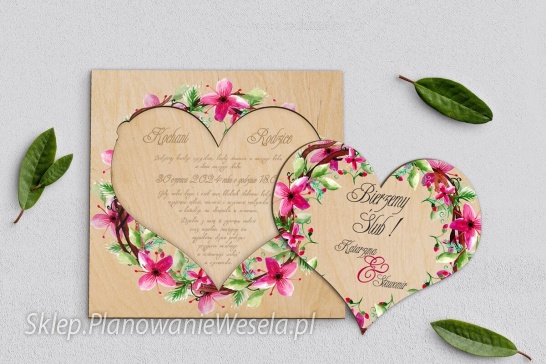 Zaproszenie dla rodziców drewniane Wianek 2