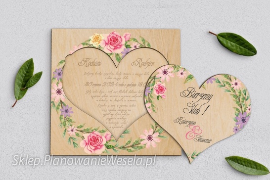 Zaproszenie dla rodziców drewniane Wianek 5