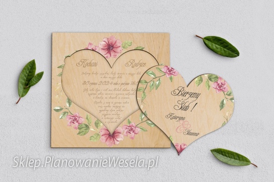 Zaproszenie dla rodziców drewniane Wianek 6