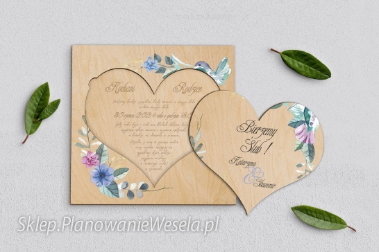 Zaproszenie dla rodziców drewniane Wianek 8