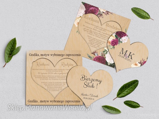 Zaproszenie drewniane rodzice -personalizacja