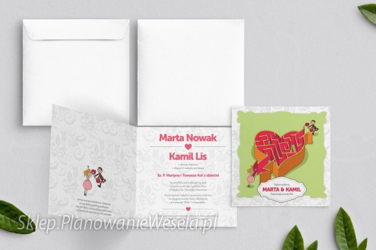 Zaproszenie kwadratowe Szalona Miłość 3