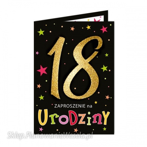Zaproszenie na 18 urodziny brokatowe - ZB6821