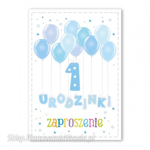 Zaproszenie na roczek dla chłopca  - ZX6908